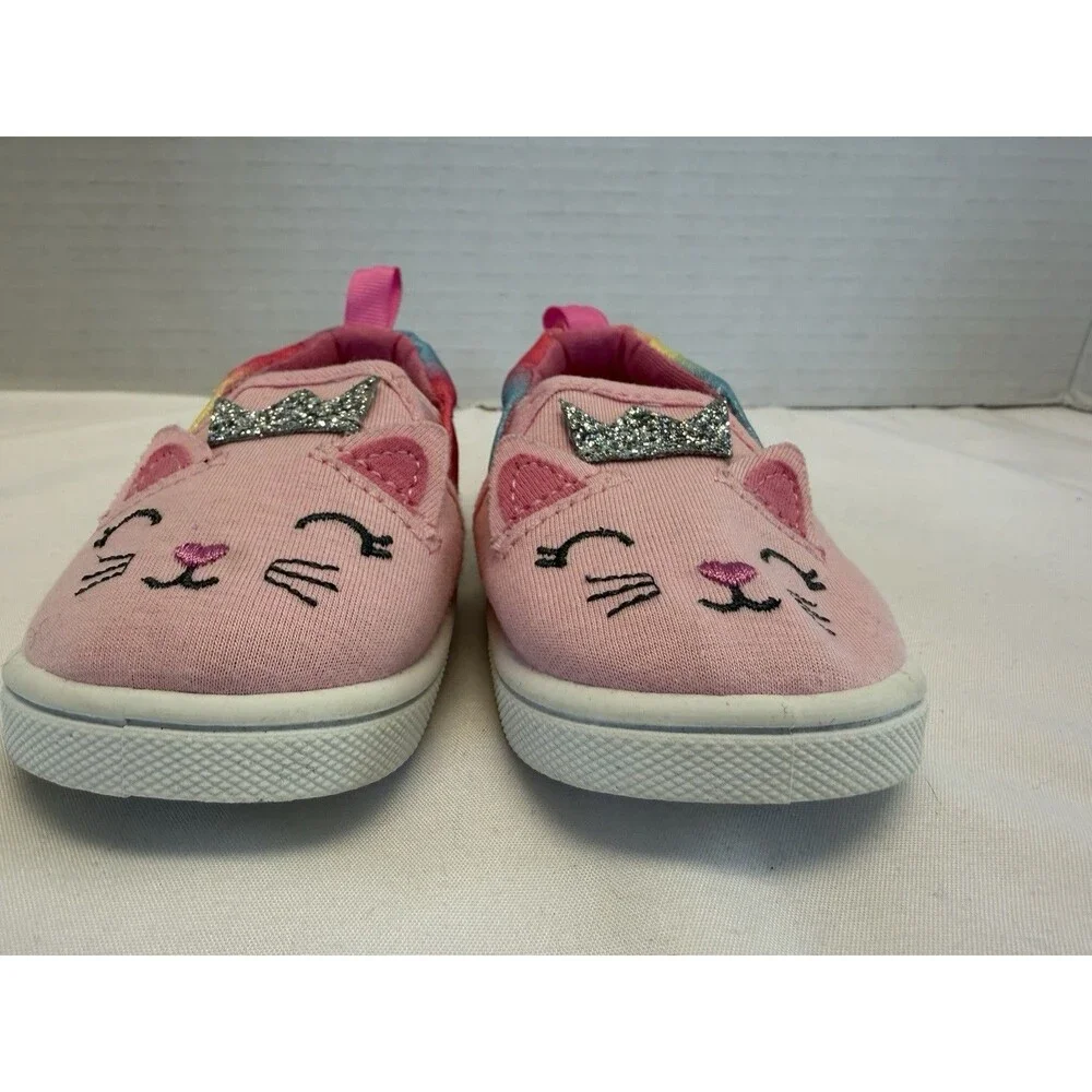 Wonder Nation Infant & Toddler Girl’s 3D Cat Critter Slip-on Shoe, Size 3 New